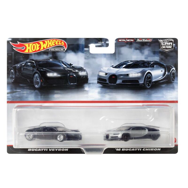 Hot Wheels Double Car Series Bugatti Blue Flag Yafite Bay Petroleum Iron Bottom Rubber Tire