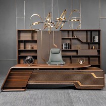 New Chinese style solid wood light luxury desk high-end executive desk Zen simple modern office high-end boss desk