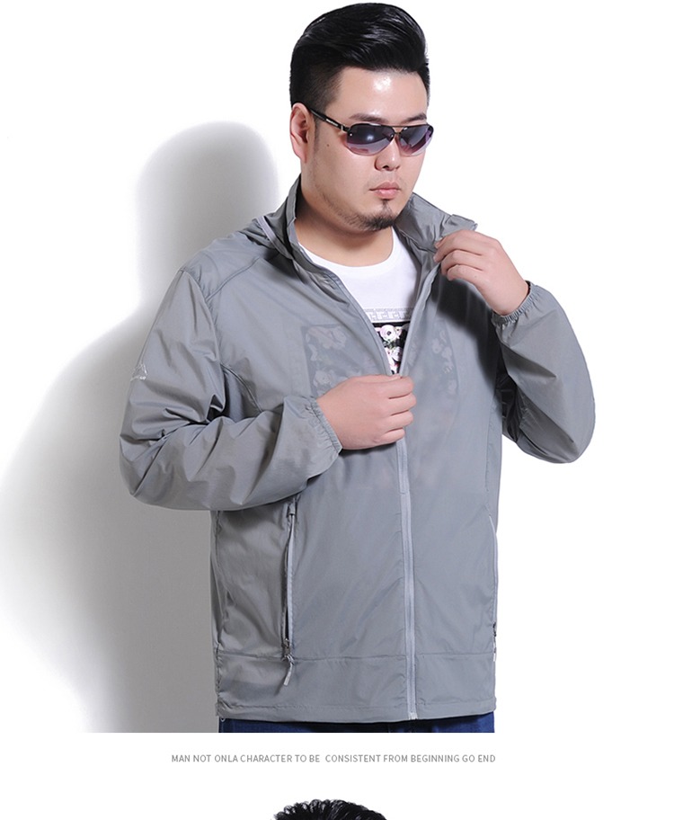 Áo khoác nam size lớn chống nắng cho nam quần áo mùa hè cộng với phân bón XL áo gió ngoài trời người béo áo thoáng khí - Cực lớn phong cách thời trang nam trẻ trung