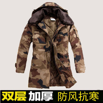 Winter thickened military cotton coat mens cold-proof cotton coat mid-length northeastern camouflage windproof large cotton-padded jacket security overalls