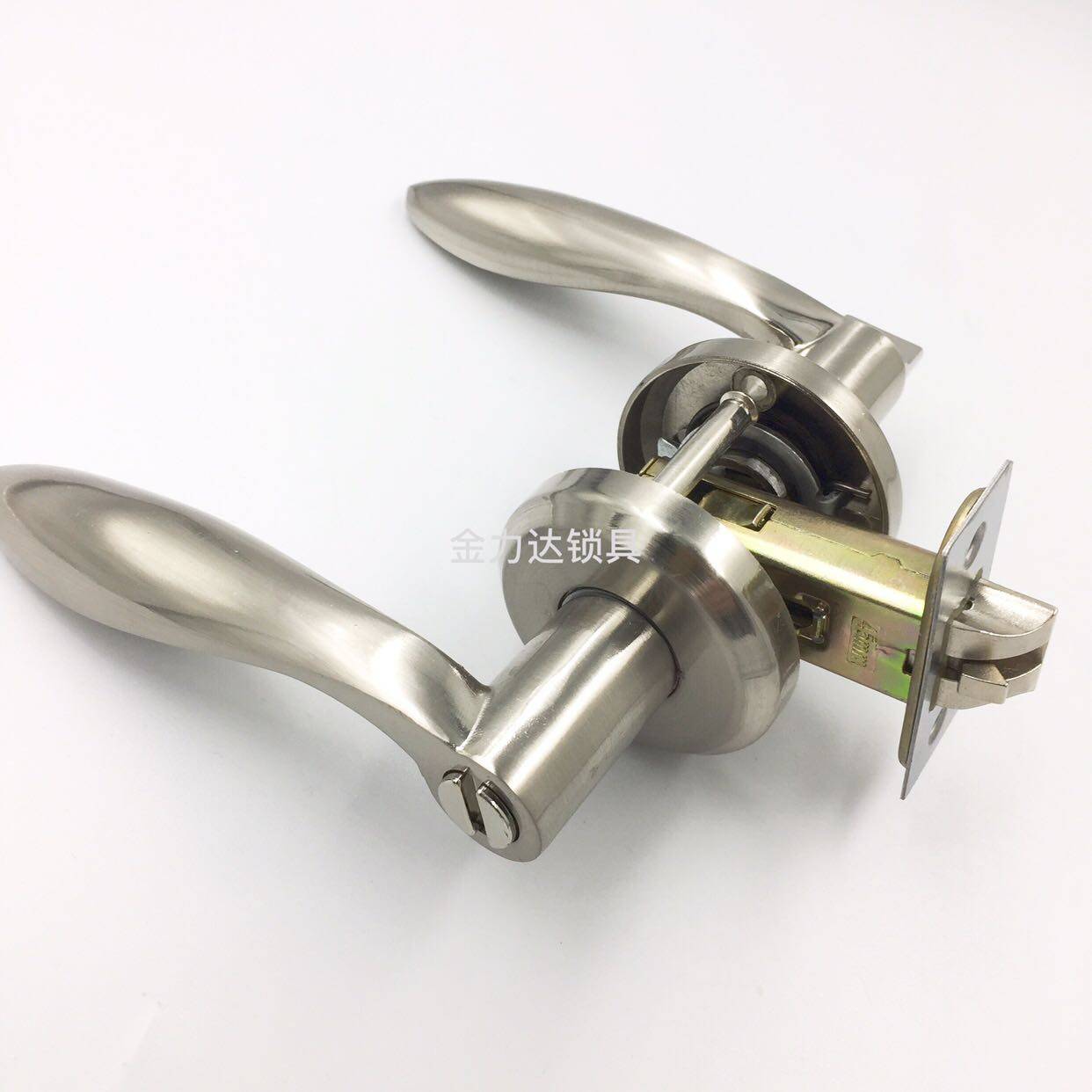 Makeup Room Door Lock Without Key Indoor Bathroom Lock Handle Bathroom Lock Tongue Toilet Bathroom Zinc Alloy Plate Hand Lock