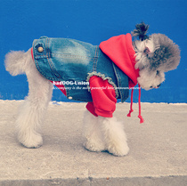 (badDOG) Pet Cowboy Vests Waistcoat teddy Bears with Bears Doggy Cat Kitty Hip Hop Clothes