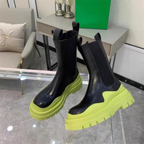 Memories only Martin boots female 2021 New BV avocado color summer thin thick soled flat bottom Chelsea boots