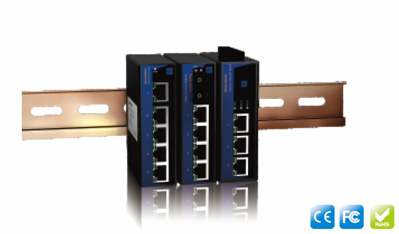 Sanwang Ies215-1F 4 Electrical Ports 1 Optical Port Single-Mode Unmanaged Rail-Mounted Industrial Ethernet Switch