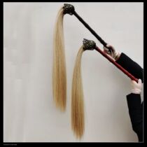 Ju Wuyuan Taiji Dust Dust Flyer True horsetail Dust Buddha Dust Solid Wood Handle Bag