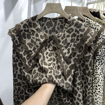 European double-layer ruffled BAO WEN shirt womens 2022 spring new small western style chic small shirt top