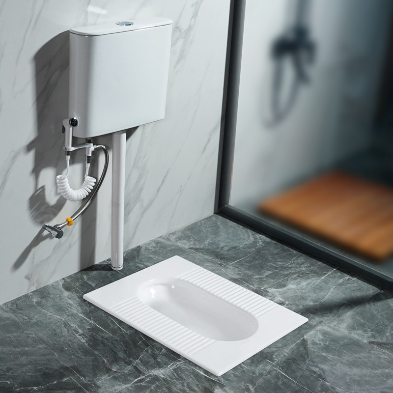 Splash-proof water squatting pan water tank suit toilet squatting toilet makeup room urinal squatting pit-type home ceramic stool