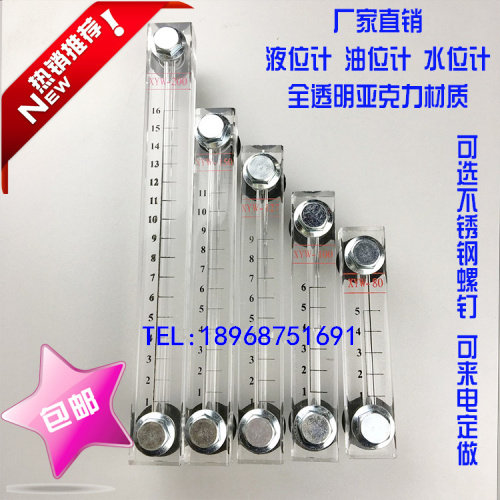 XYW acrylic full transparent organic glass liquidometer oil level gauge tank water gauge oil standard oil gauge oil mirror pipe 304