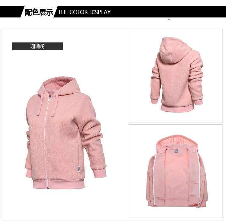Li Ning Wei quần áo phụ nữ thời trang thể thao mùa thu và mùa đông Áo khoác nịt len ​​ấm áp cho phụ nữ áo khoác thể thao AWDM758 - Thể thao lông cừu / jumper áo hoodie tay phồng