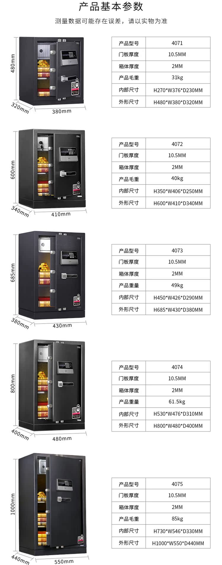 Mật khẩu vân tay Deli 4071 an toàn được chứng nhận 3C chống trộm an toàn trên toàn quốc bảo hành - Két an toàn két sắt chống cháy