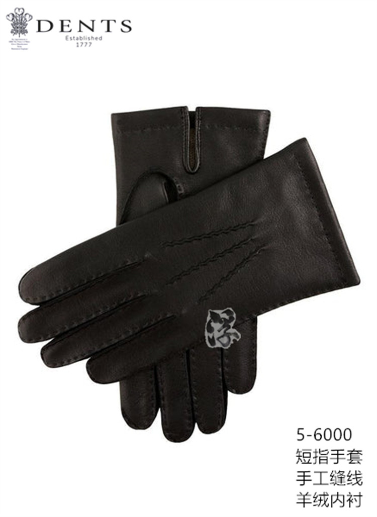 Short fingers UK Dents black men's handmade sheepskin cashmere touch screen for warm winter gloves 