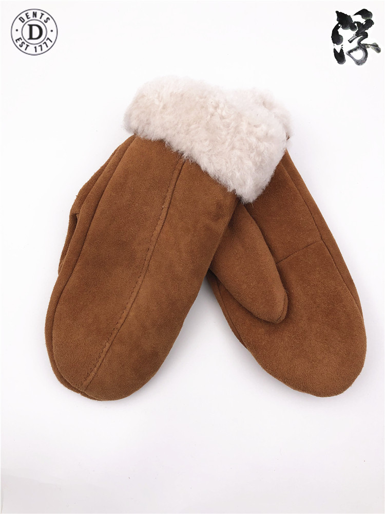 British DENTS multicolored lady sheep skin Alice even fingers fur one heating glove