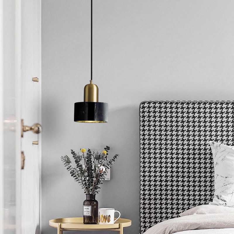 Nordic minimalist bedroom bedside lamp brass light luxury creative marble simple post-modern dining room bar chandelier