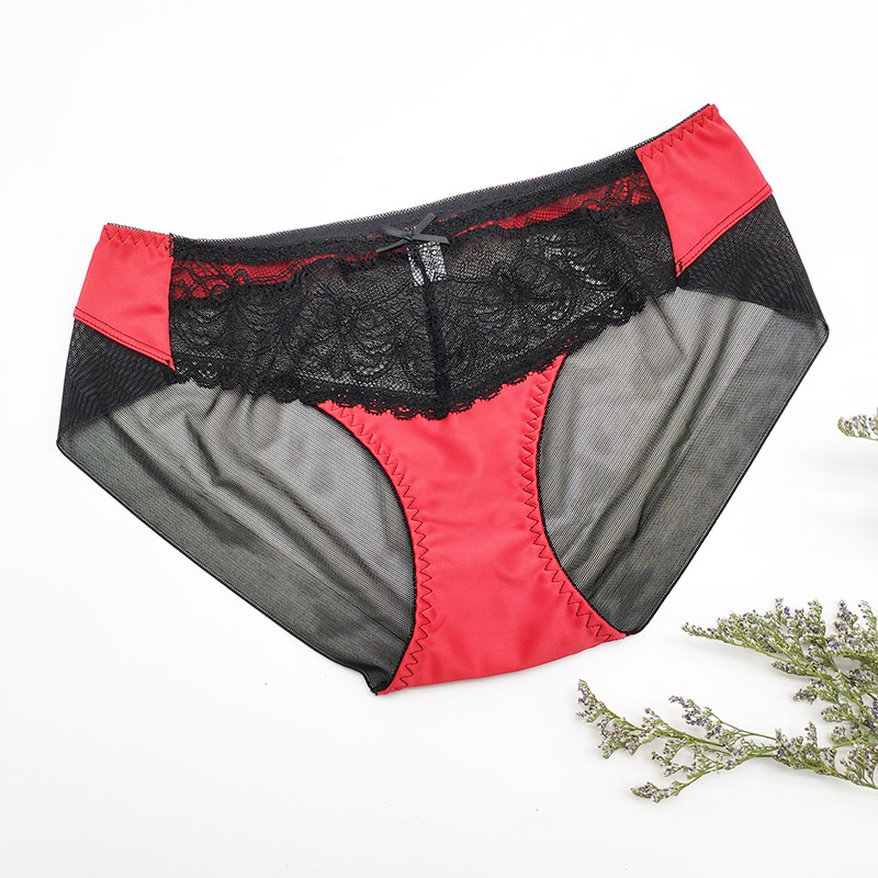 Thời trang nhấn trong suốt lưới sợi quần sexy tam giác phụ nữ cảm thấy thoải mái quần lót phẳng anglelace viễn cảnh nóng.