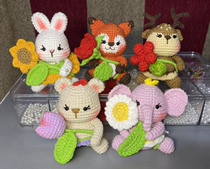 Flowers Intonian Crochet Doll Finished Wool Thread Crochet Finished Animal Cute Pendant Pure Manual This Is Cost  