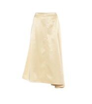  2021 JIL SANDER asymmetrical satin lady with a long half body dress