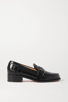 2020 CHRISTIAN LOUBOUTIN logo Studded Buckle Leather Loafers