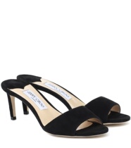2021 JIMMY CHOO black suede ladies sandals