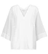  2021 VINCE white V collar cotton lady blouse