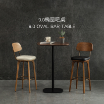 Nordic Light Extravaganza Terrace Table Bar Restaurant Elliptical Minima Modern Casual Iron Art Terrace High Foot Table Coffee Table