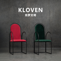 Nordic Light Lavish Retro Velvet Chair Home Dining Chair Modern Net Red Ins Restaurant Leaning Back Chair Folk Hotel Chair