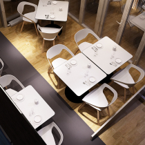 Nordic Minimalist Dining Table Home Small Family Dining Table Milk Tea Shop Restaurant Cafeterie Diner Square Table Roundtable