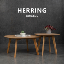 Nordic Full Solid Wood Tea Table Combination Brief Modern Home Living Room Day Style Small Family Log Oval Square Table Tea Table