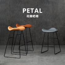 Nordic Industrial Wind Bar Chair Iron Art Bar Bench Brief Modern PU Leather Bench Bar Chair Home High Foot Dining Chair