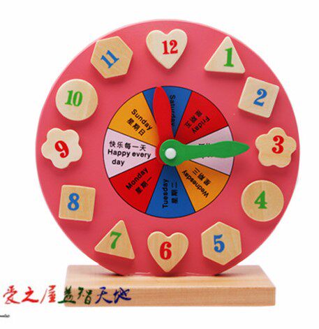 Awareness Clock Time Teaching Operation Pairing Kindergarten Math Area Materials Puzzle Toy Building Blocks
