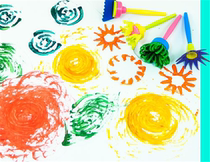 Early education kindergarten art area materials graffiti childrens creative rotating broom painting sponge roller brush tool