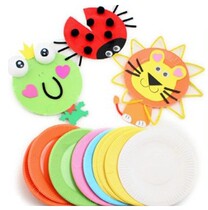 Styrofoam eyes Christmas tree a break white embryo star boys and girls wooden paper plate pompon sticker spoon