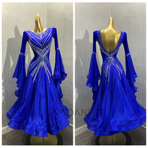 Good Dance Companies GoodanPAR New Modern Waltz Competition Performance Dance Dress Bao Blue Pearl Filament