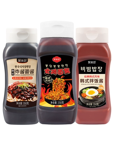 Комбинация корейских соусов, соус с индейкой и лапшой, каменный горшок, соус пибимбап, соус с жареной лапшой, специальный соус, семейный соус с лапшой