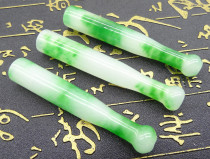 Antique miscellaneous antique old jade cigarette holder Cigarette holder Ice waxy species floating sun green jade cigarette holder Antique jade cigarette holder