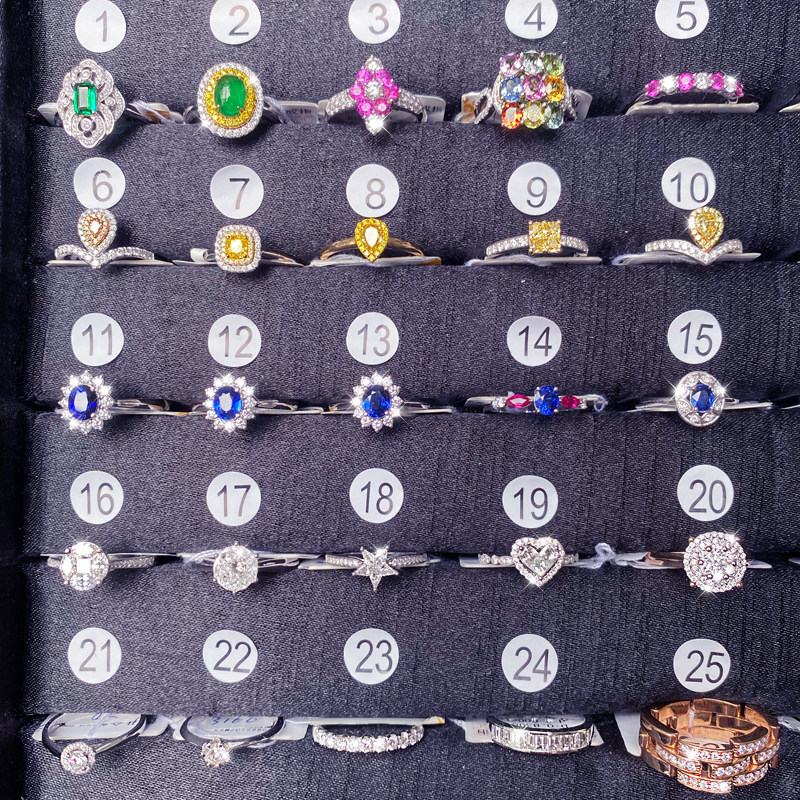 Hong Kong Jinji jewelry boutique pink yellow diamond opal emerald red sapphire ring wedding ring female 18K gold 750