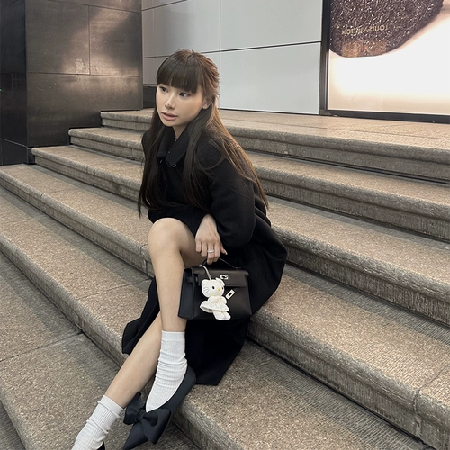 NOSEMADE Черное шерстяное пальто