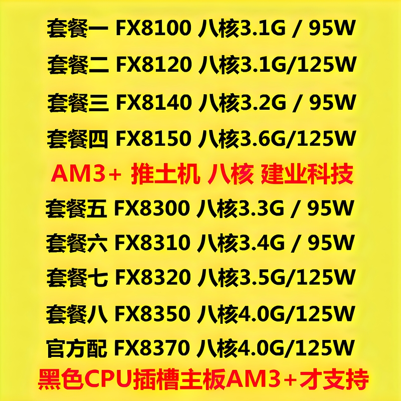 Amd Fx 8300 8100 8120 8150 8310 8320 8350 Eight-Core Bulldozer Am3+ Cpu
