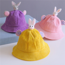 Baby Hat Spring Autumn Light Core Suede Fisherman Hat Children Cute Princess Basin Hat Woman Baby Pure Cotton Warm Anti-Wind Hat
