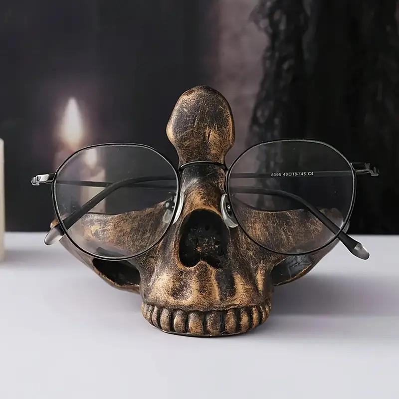 Gothic Style Skull Glasses Holder Storage Box Room Decoration Workstation Study Desk Ornament Niche High-End Feel Gothic Style Skull Glasses Holder Storage Box Room Decoration Workstation Study Desk Ornament Niche High-End Feel