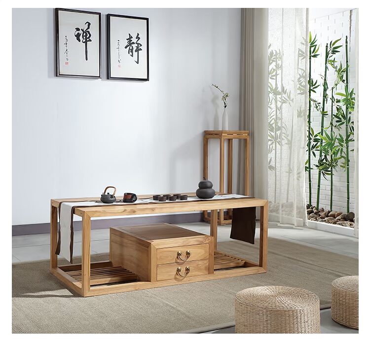 Mới kết hợp bàn ghế sofa kiểu Trung Quốc đăng nhập đơn giản cũ elm arhat giường 3 + 1 + 1 Zen ghế nội thất phòng khách - Bộ đồ nội thất bộ bàn ghế gỗ phòng khách