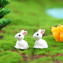 12 zodiac small ears white rabbit resin doll model fish tank landscaping succulent plant flower pot decoration ornaments