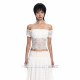 Lotus's Million White Lace-Boulded lace sliced on top short short slim matched with a long skirt stunning for a pure passiontie.