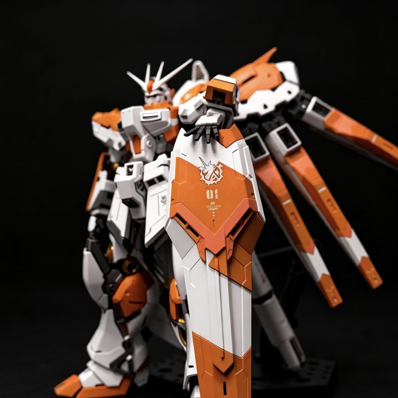 Builder Rg Orange Manatee 1/144 Hi-V Amuro with Bonus 3 Masks, Spray-Painted Parts, Assembled Model Toy