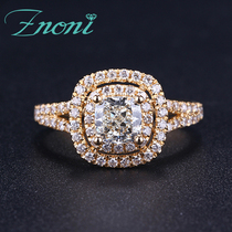18K gold luxury group inlaid cushion diamond ring female rose gold diamond courting wedding ring platinum drill ring custom