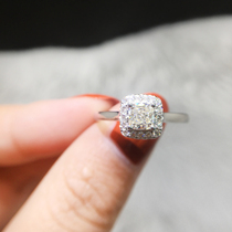 50 Cushion Shaped Diamond Ring 18K Platinum GIA Naked Drilling Pillow Shaped Diamond Female Ring Platinum Square Courting Wedding Ring