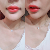 18K Platinum Diamond Pendant 1 Carat Heart-shaped Diamond Necklace Group Inlaid Diamond Item Pendant 50 Lock Bone Chain Woman