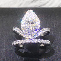 GIA Naked Drill 60 Drop Shaped Diamond Ring Custom 1 Carat Pear-shaped Diamond Ring Late Night Diamond Ring Wedding Ring