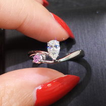Meritocratic drop-shaped diamond ring GIA nude drill 30 points 50 Pear Shaped Diamond Ring Wedding Diamond Ring Custom