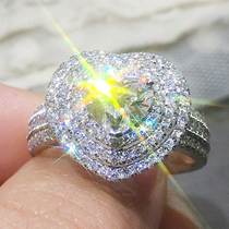 18K Platinum 1 Carat Heart Shaped Diamond Ring Diamond Ring Inlaid Diamond Ring GIA Nude Drill Custom Diamond Female Ring