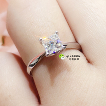 18K Buckingham 80 Princess Diamonds Withdrawal GIA Diamonds Customised 1 Carat Square Diamond Stone Female Ring Wedding Ring